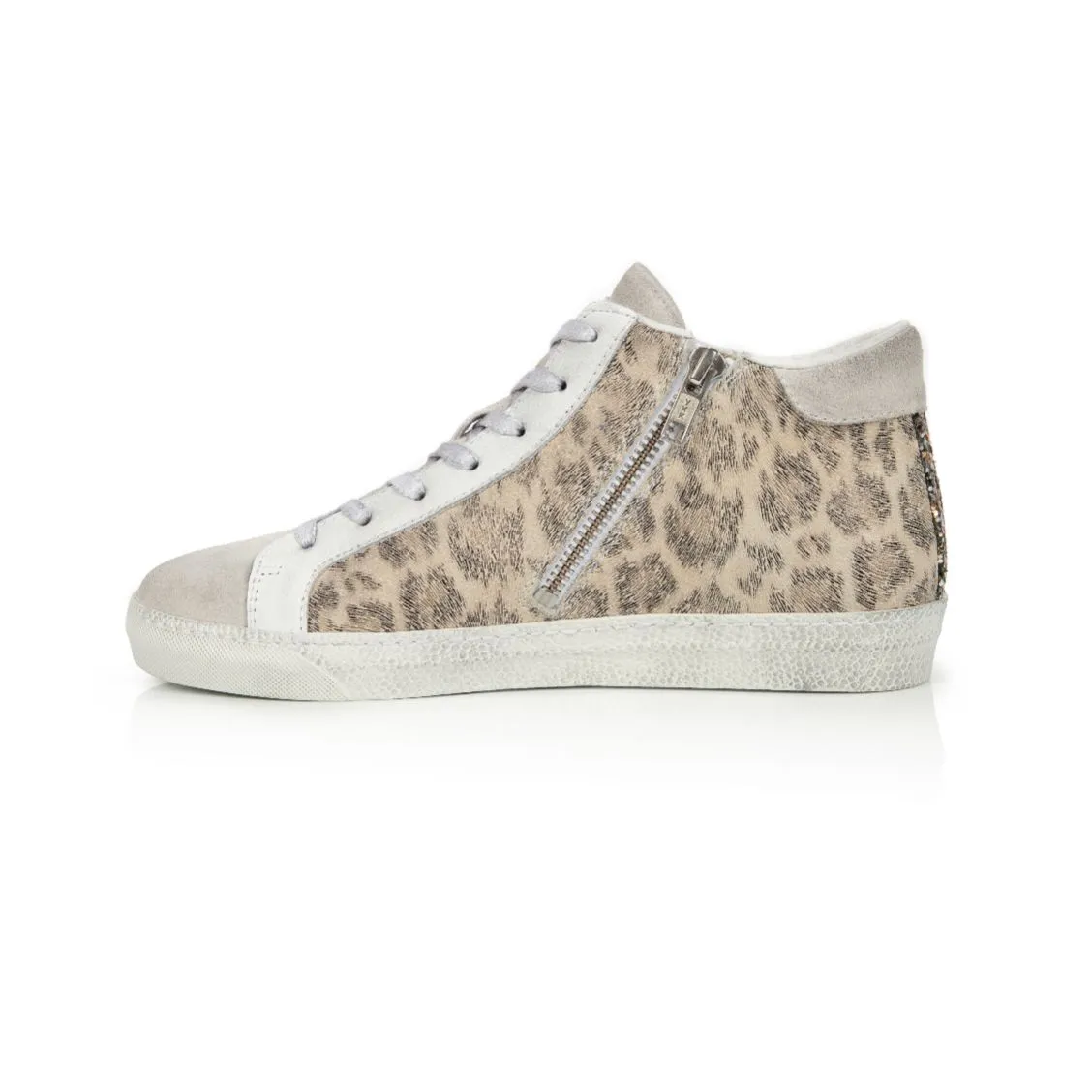 Alto: Leopard & Metallic High Top Trainers