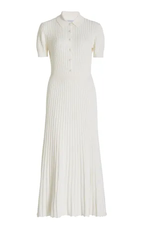 Amor Knit Midi Dress in Ivory Cashmere Silk