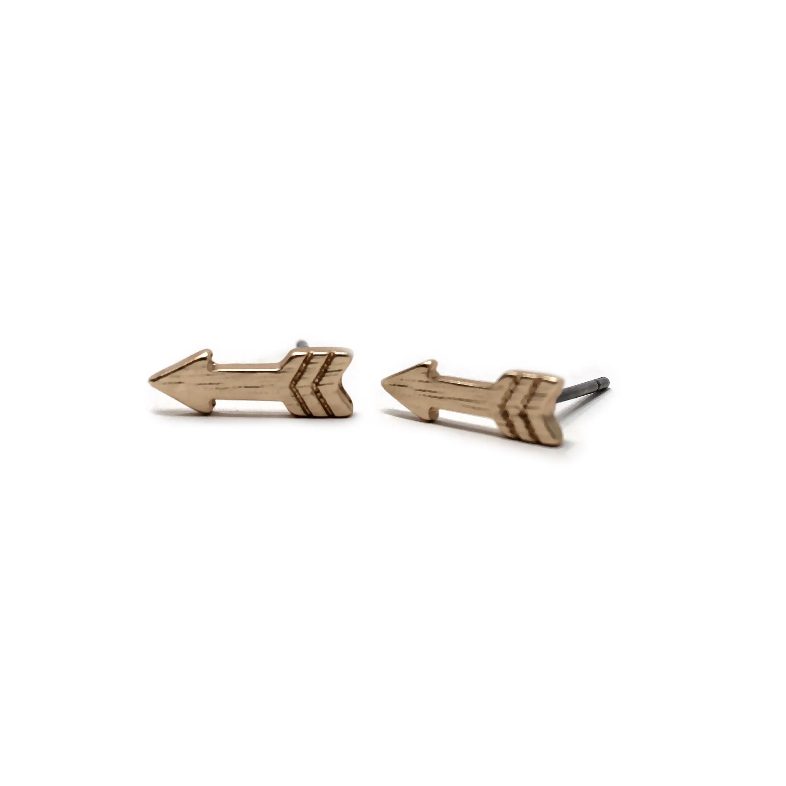 Arrow Stud Earrings Gold Tone