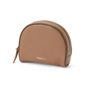 Bicolor Round Pouch Brown