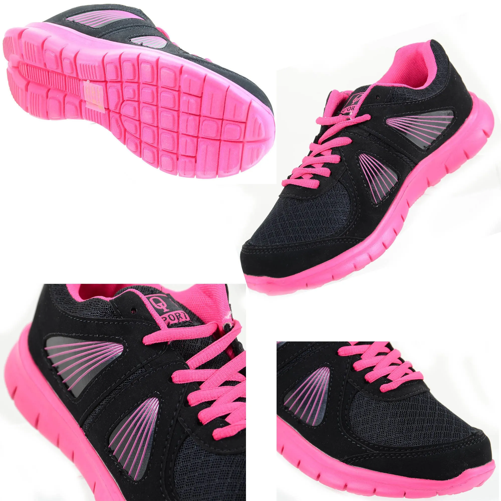 Bright Athletic Flexible Low Top Lace Up Lightweight Womens Fashion Sneakers