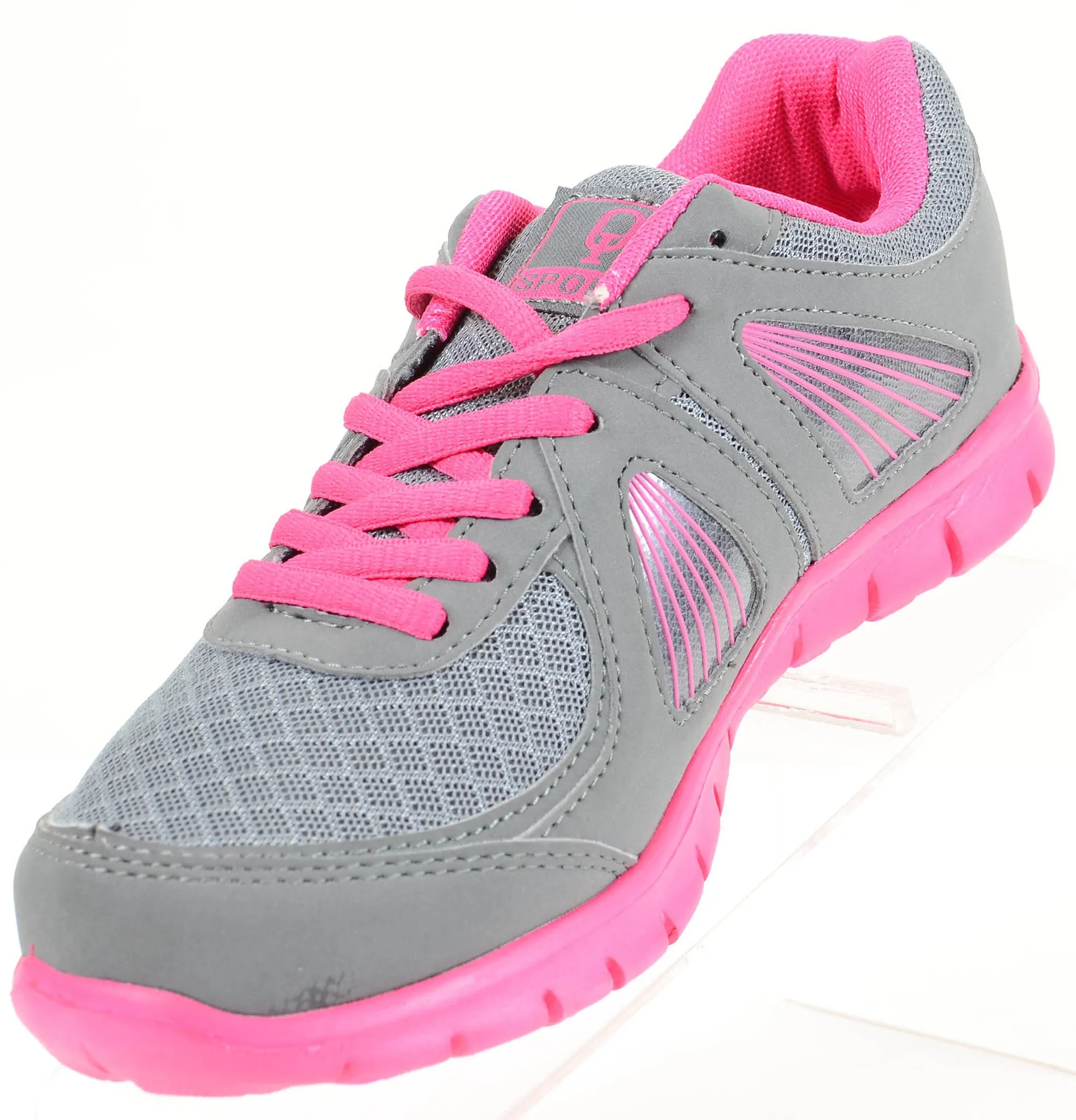 Bright Athletic Flexible Low Top Lace Up Lightweight Womens Fashion Sneakers