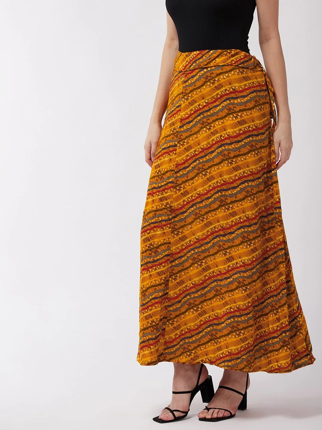 Corn Yellow Lahariya Skirt