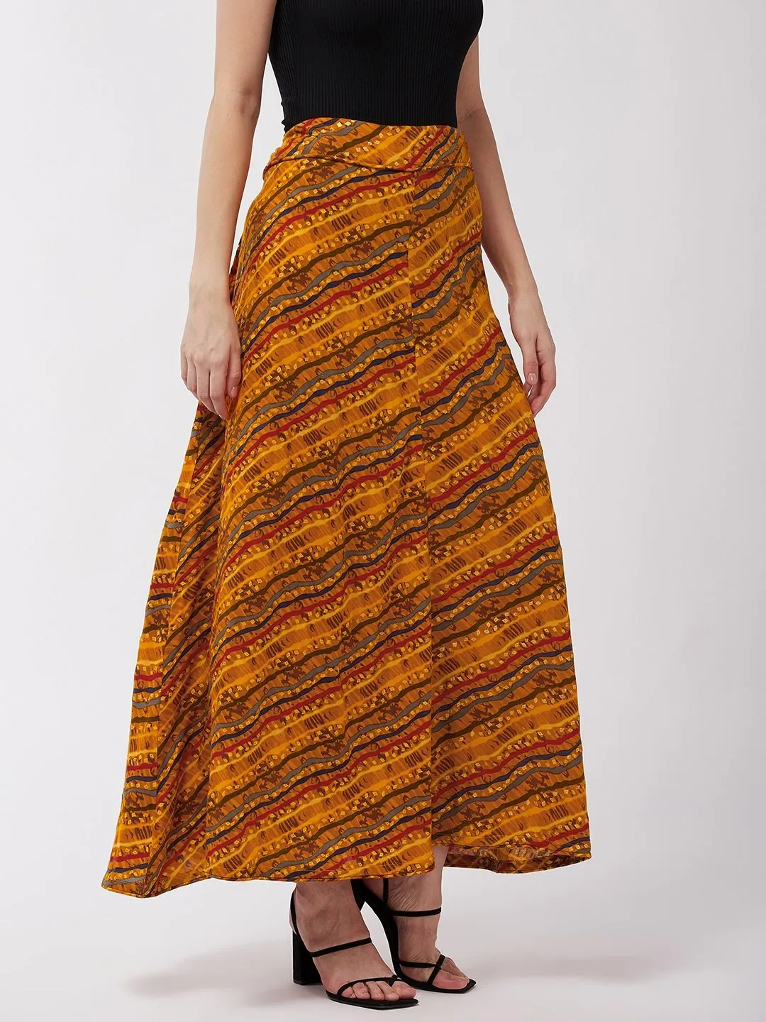 Corn Yellow Lahariya Skirt