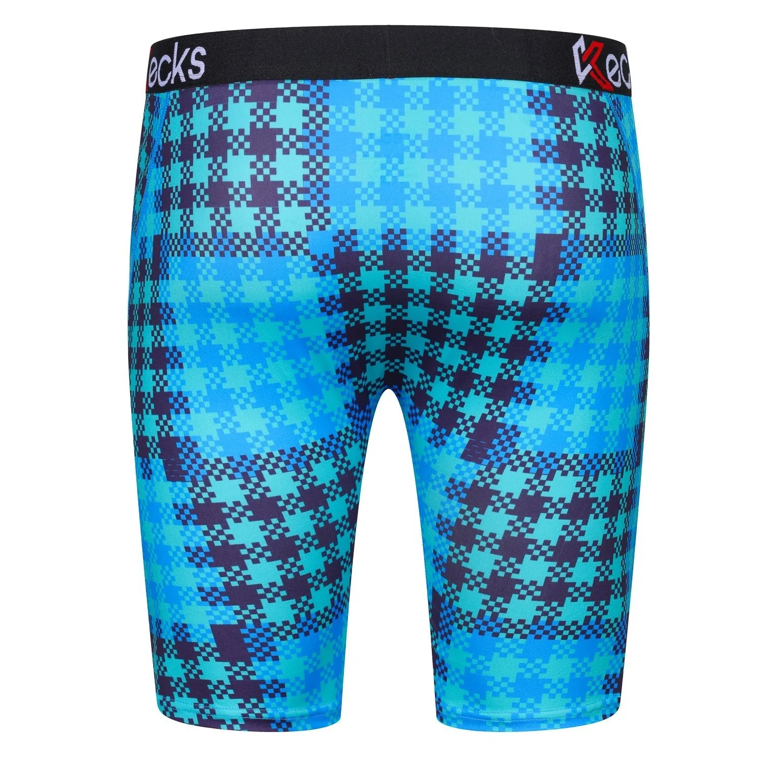 Cyan Plaid Mens Boxer Shorts