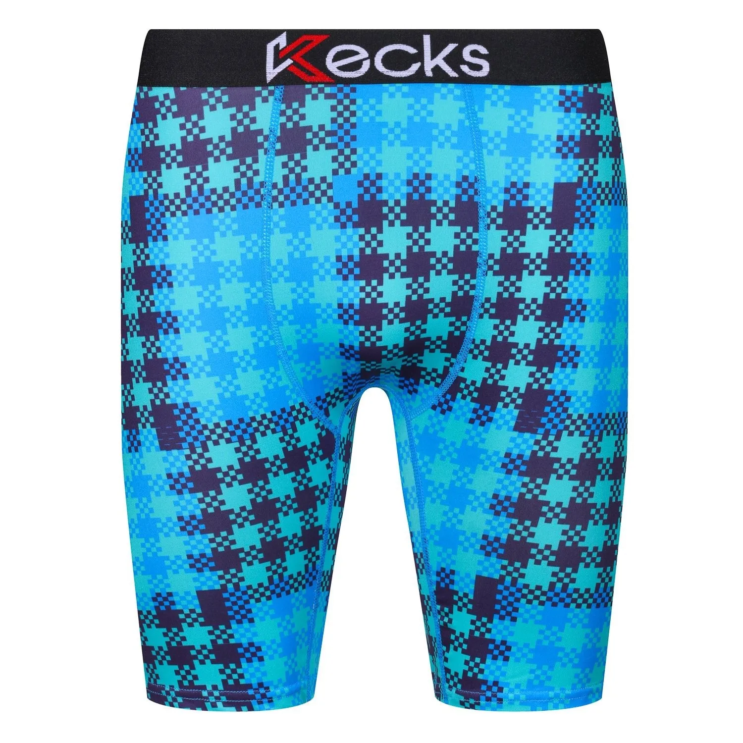 Cyan Plaid Mens Boxer Shorts