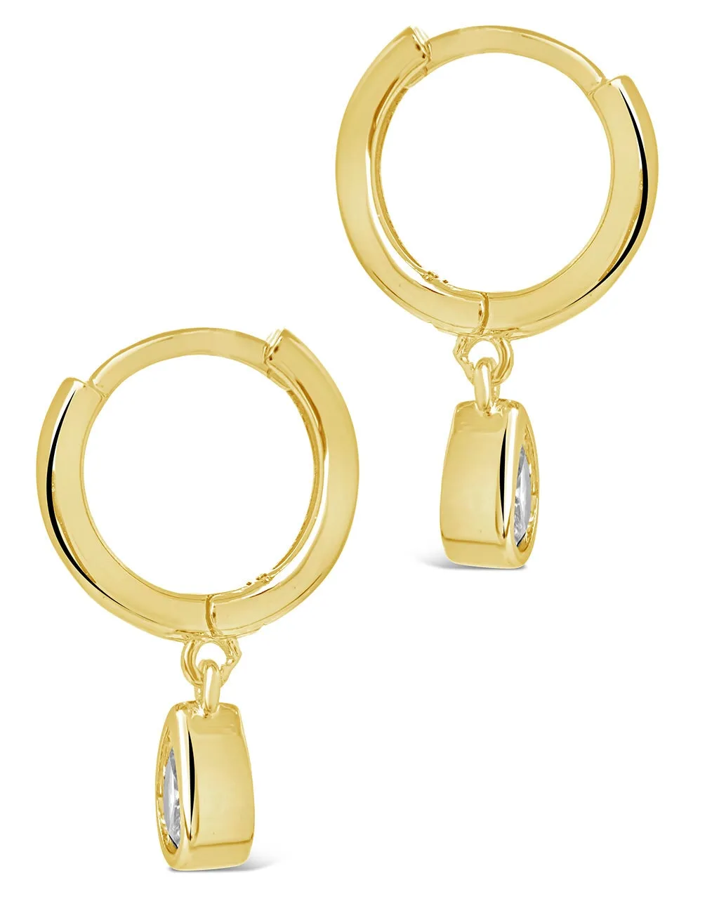 CZ Tear Drop Micro Hoop Earrings