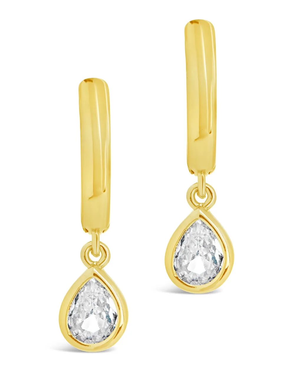 CZ Tear Drop Micro Hoop Earrings