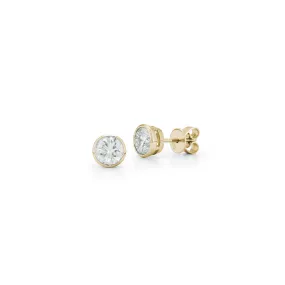 DRD Round Bezel Set Solitaire Studs 1.40 Ct. Total Weight