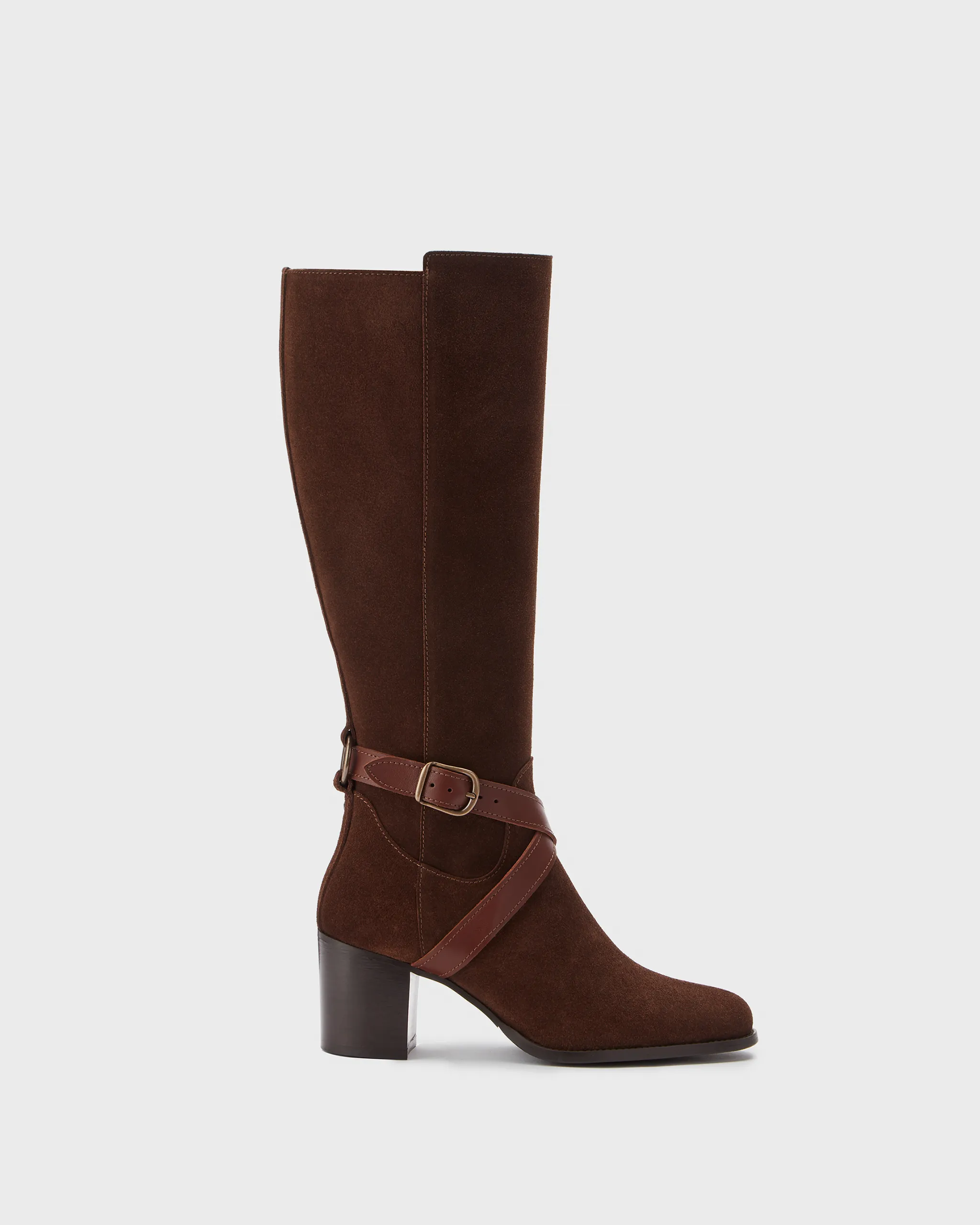 Easton Knee High Boots in Brown Suede