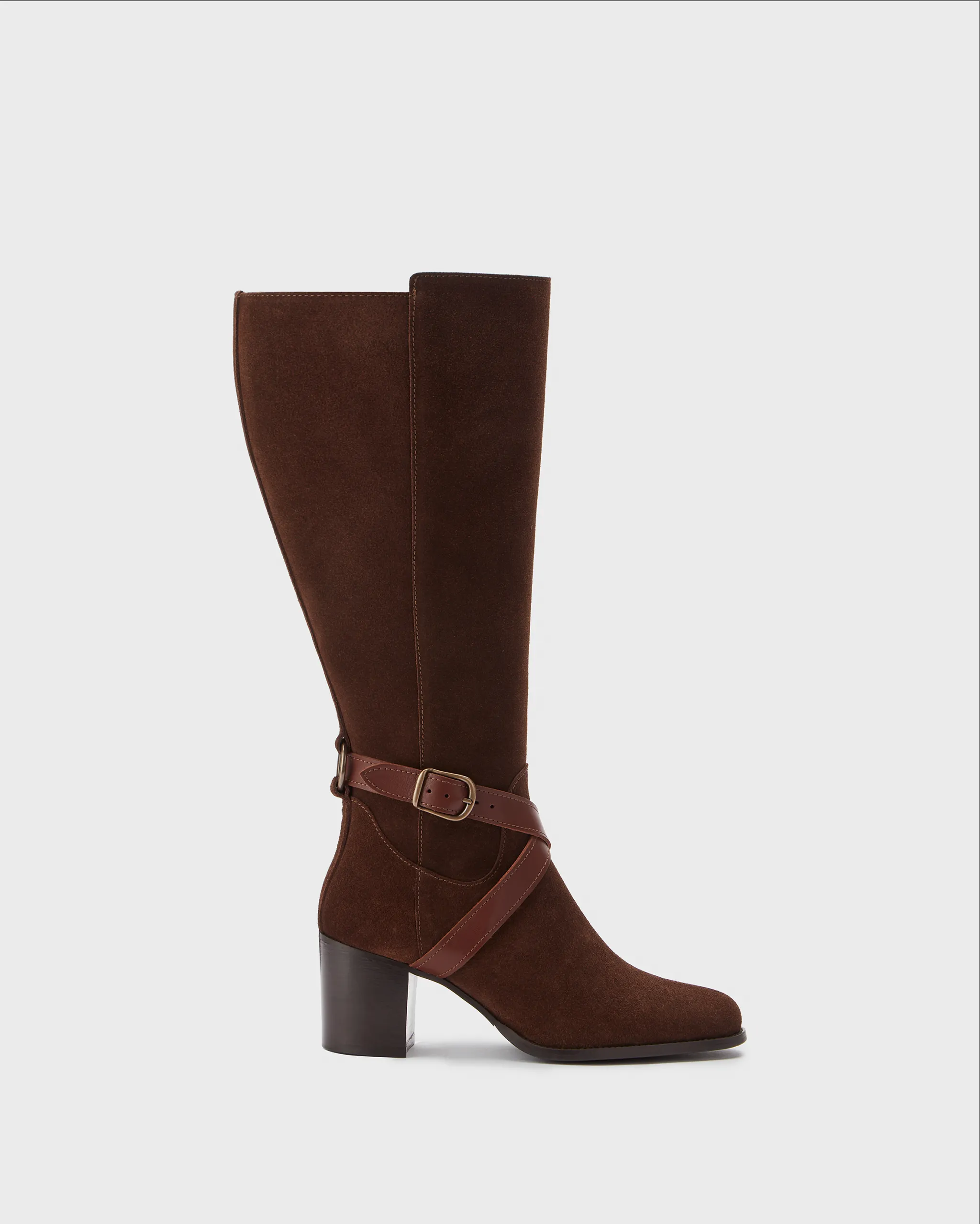 Easton Knee High Boots in Brown Suede