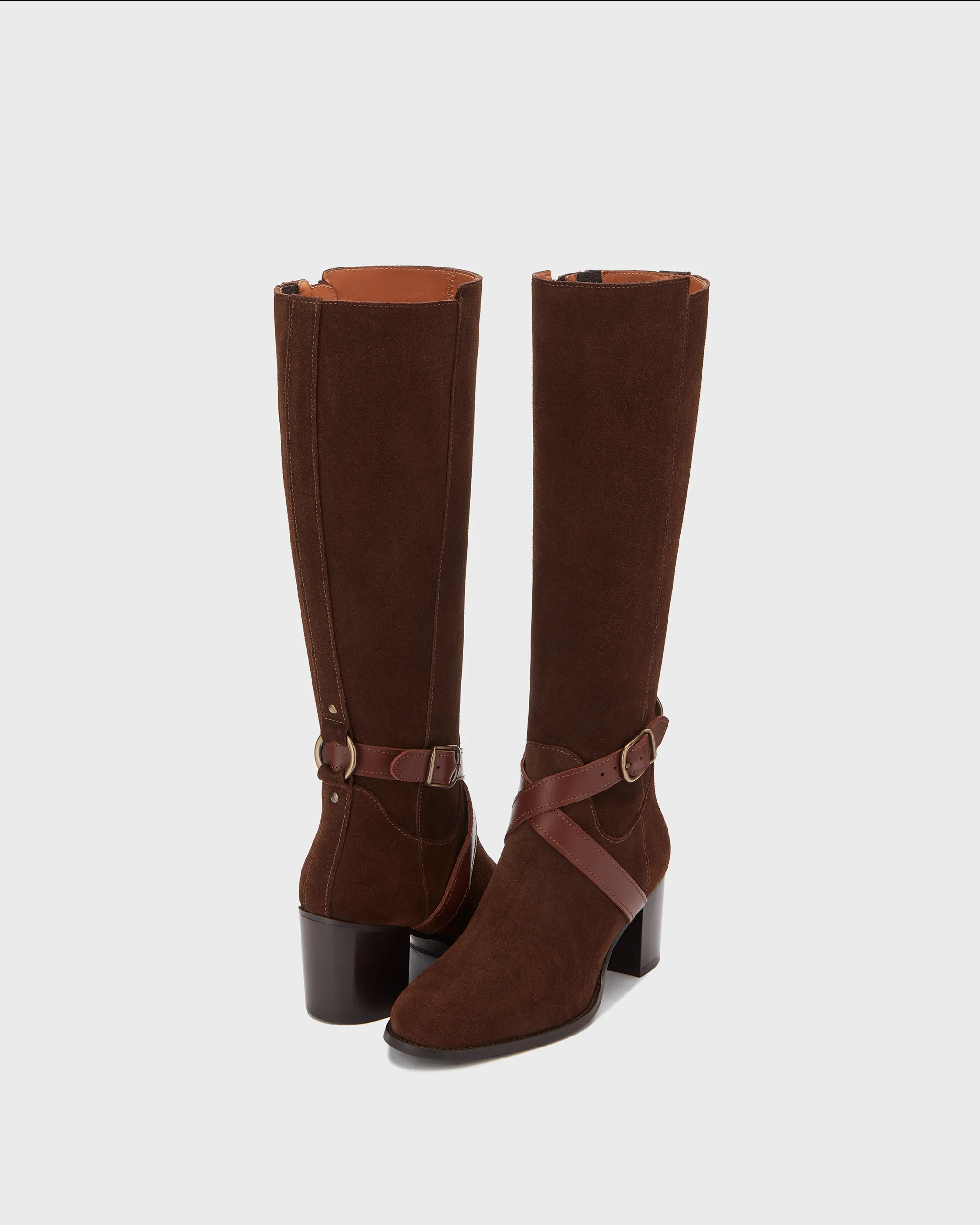 Easton Knee High Boots in Brown Suede