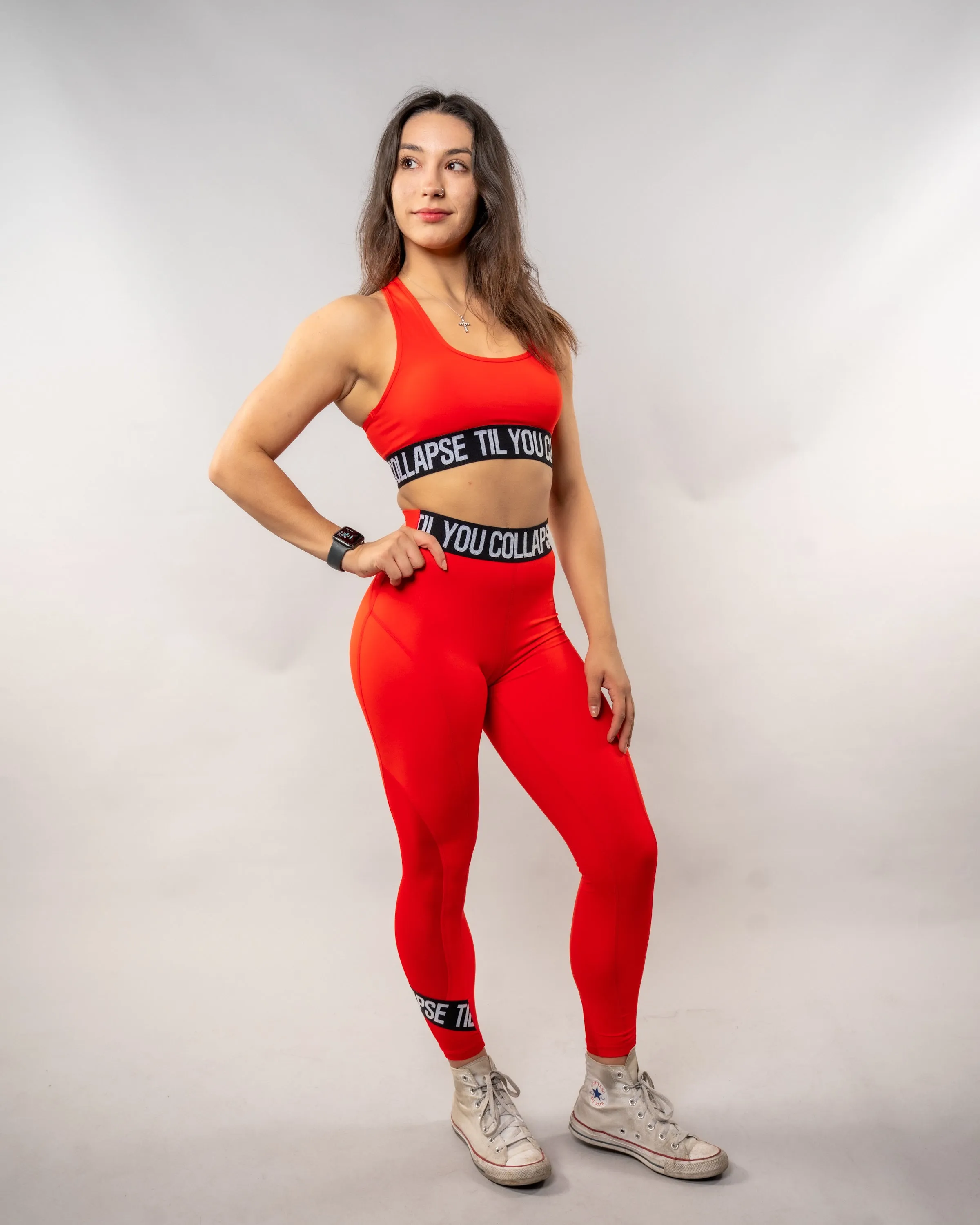 Effortless Branded Leggings - Infrared