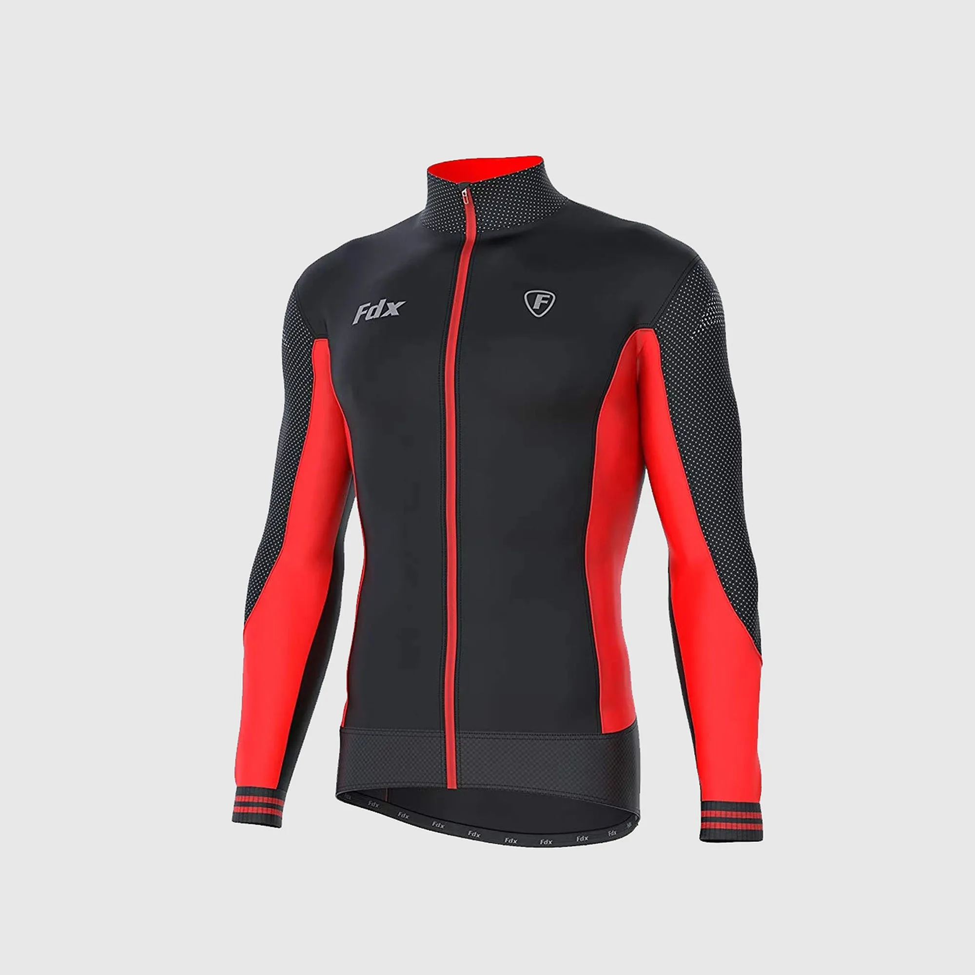 Fdx Men's & Boy's Set Thermodream Thermal Roubaix Long Sleeve Cycling Jersey & Bib Tights - Red