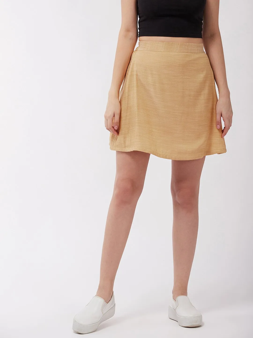 Flaxen Yellow Short Skirt