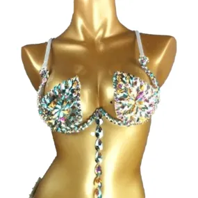 Frozen Iridescent Crystal Carnival Bra