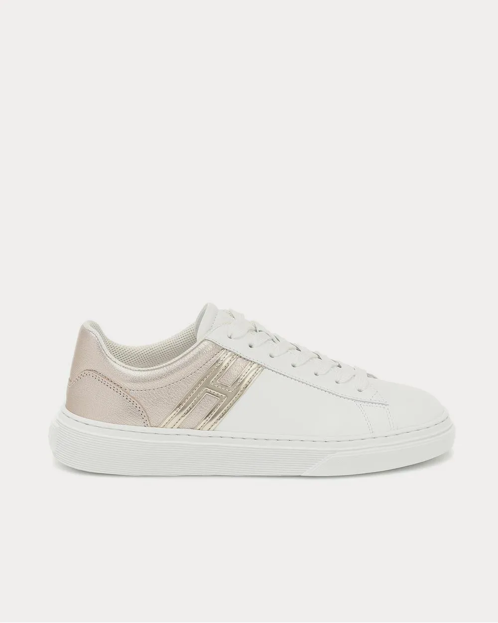 H365 leather Bianco Salmone Low Top Sneakers