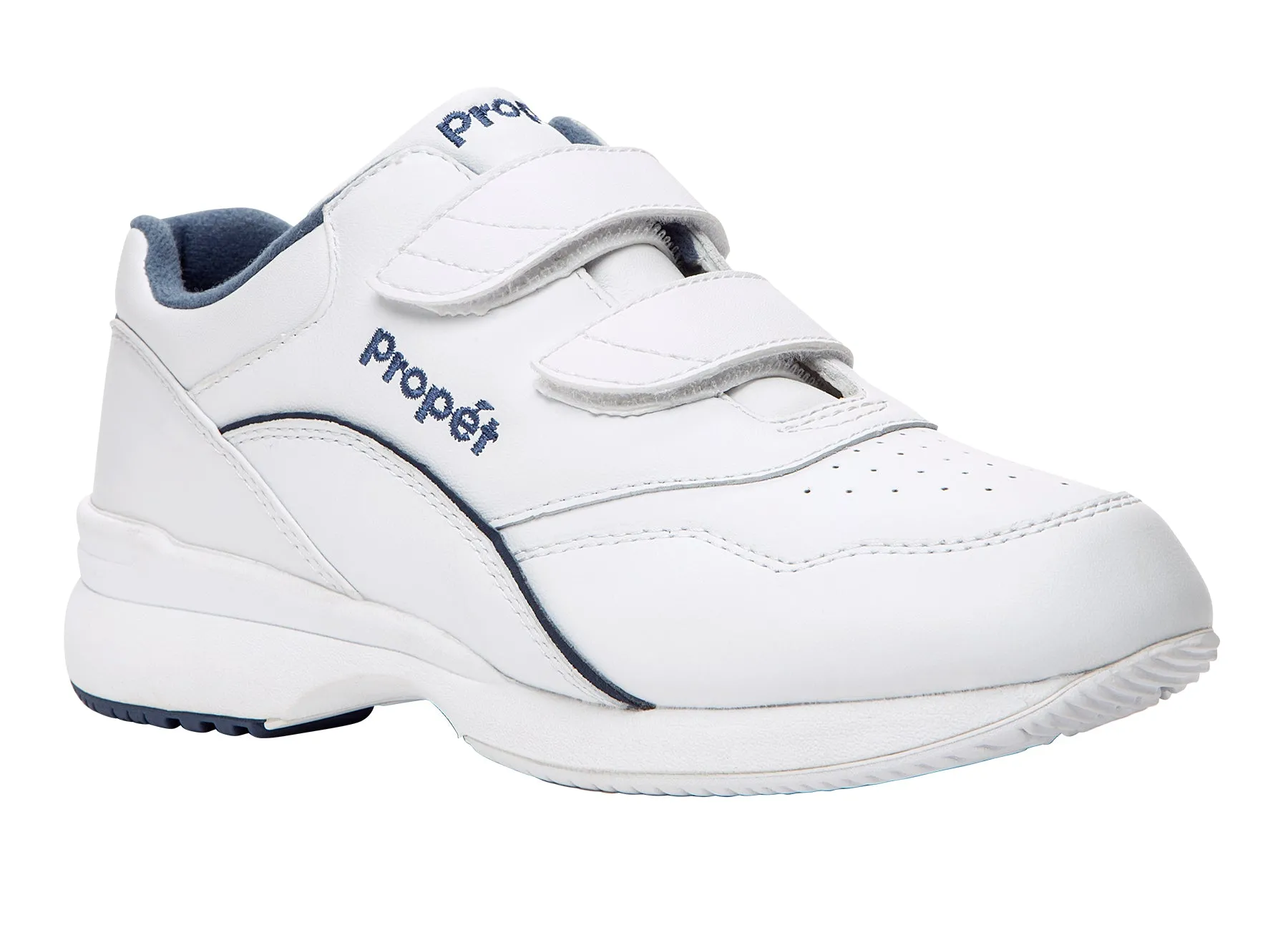 Propet Women's Diabetic Casual Shoe - Tour Walker Strap W3902- White/Blue