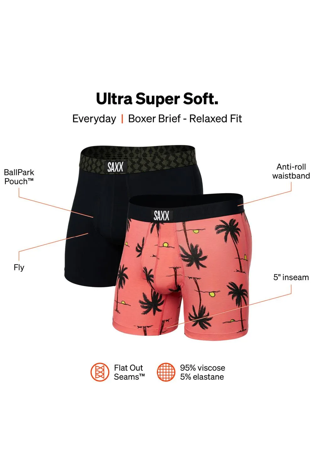 SAXX Ultra Boxer 2-Pack SXPP2U-SNS (Sunrise Sunset/Check WB)