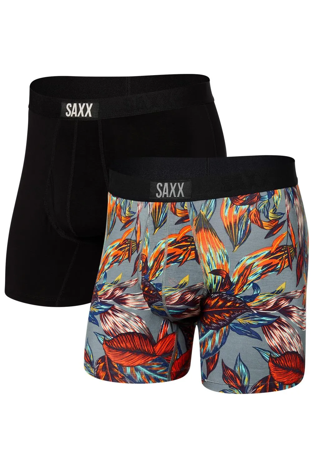 SAXX Ultra Boxer Brief 2 Pack SXPP2U-ELL (Exotic Leaves/Black)