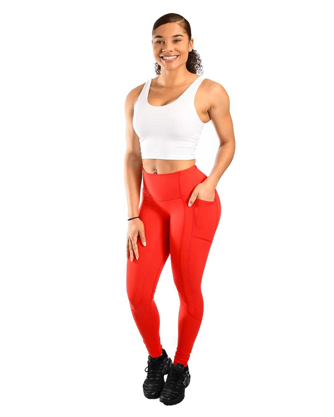 Tall 31" Effortless Heart Booty Leggings - Infrared