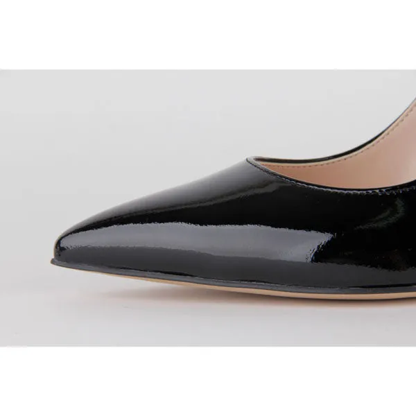 *UK size 1 - BRAMARE - black patent, 9cm heels