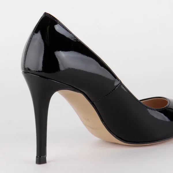 *UK size 1 - BRAMARE - black patent, 9cm heels