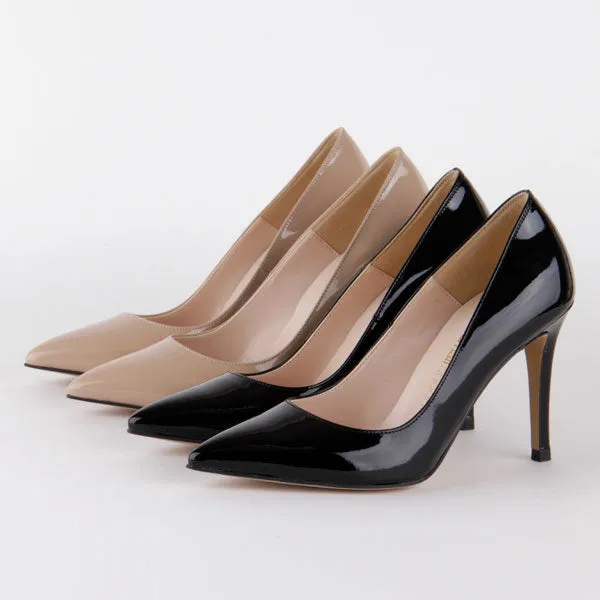 *UK size 1 - BRAMARE - black patent, 9cm heels