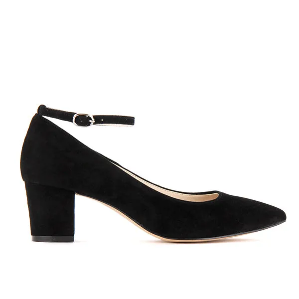 *UK size 13 - COURTNEY SUEDE - black, 5cm heels