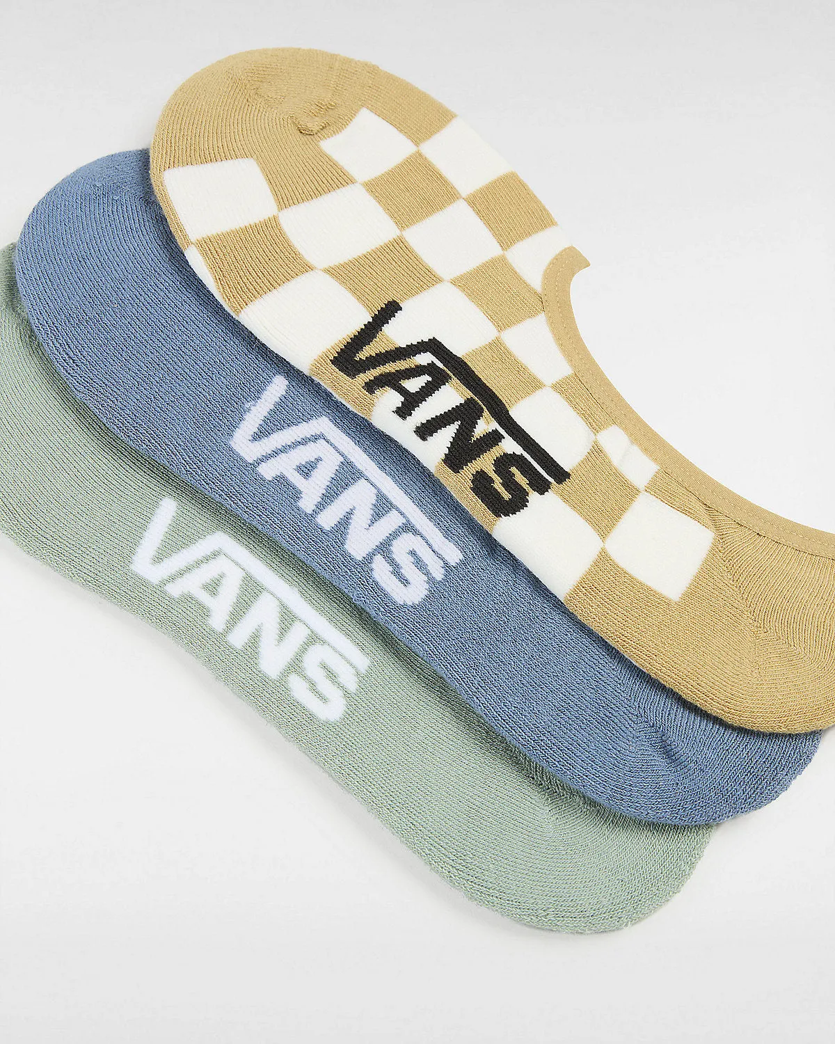 VANS Mens Classic No Show Socks (3 Pairs) - Antelope / Blue / Green