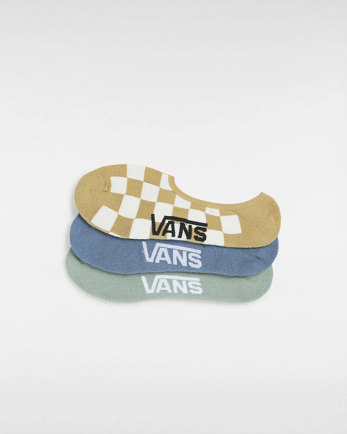 VANS Mens Classic No Show Socks (3 Pairs) - Antelope / Blue / Green